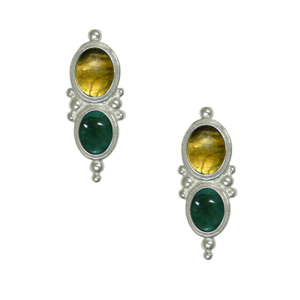 Sterling Silver Drop Dangle Earrings With Citrine